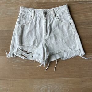 ROLLA'S High Rise Slim Dusters Denim Shorts White sz 25